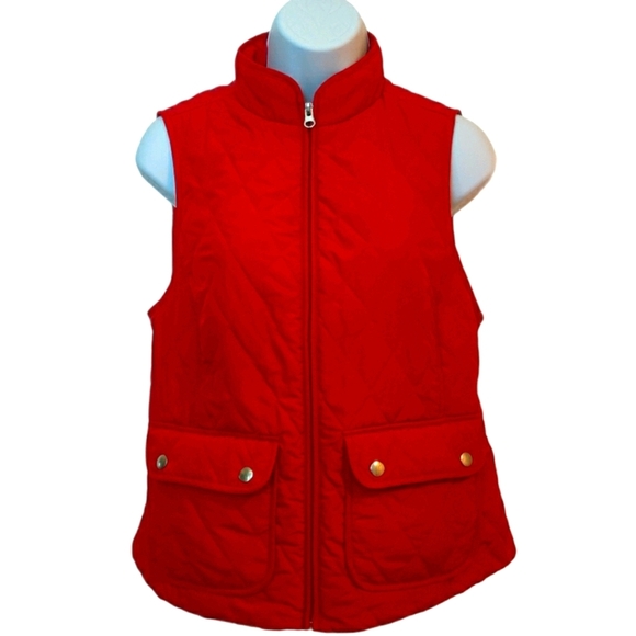 Croft & Barrow Quilted Red Vest Petite Extra Small - Picture 1 of 7
